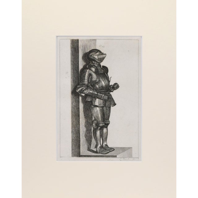 Early 19th Century 19th Century Engravings of Medeival English Knights Suits of Armour 1801- A Pair For Sale - Image 5 of 9
