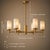 Alabaster 6 Light Alabaster Chandelier, Modern Brass Chandelier, Natural Stone Ceiling Light, Luxury Mid Century Dining Room Lighting For Sale - Image 8 of 9
