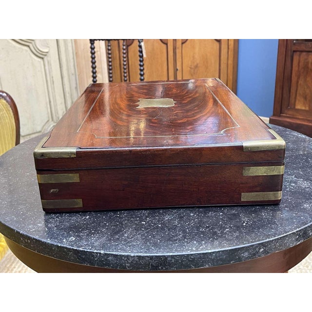 19th Century Mahogany Marine Chest For Sale - Image 14 of 16