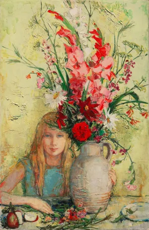 'Still Life With Florist' by Guily Joffrin, Paris, École Des Beaux-Arts, Large Post-Impressionist