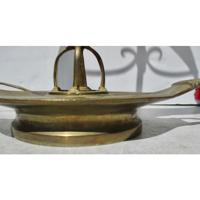 Traditional Brass Bouillotte Egyptian Revival Lamp Circa 20s For Sale - Image 3 of 10