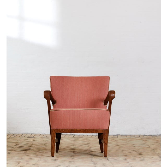 Easy Chair Redressed in Wool from Berghem Väveri, 1940s For Sale - Image 3 of 5