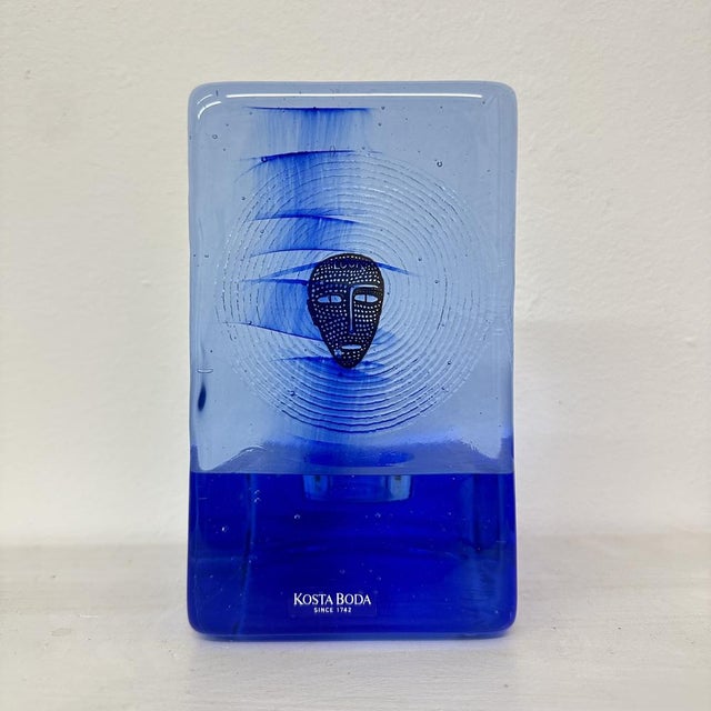 Blue Vintage Starlight Art Glass Candleholder by Bertil Vallien for Kosta Boda, 1990s For Sale - Image 8 of 18