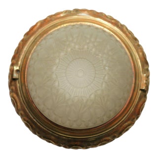 1930s Bronze Dome Ceiling or Wall Light Fixture, 2 Avail. For Sale