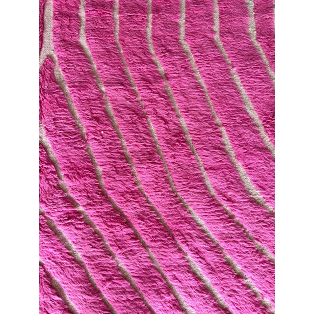 Vintage Moroccan Rug by Berber Tribes of Morocco, pink wool and cream color For Sale - Image 11 of 11