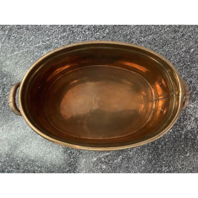 Mid-Century Modern Mid 20th Century Vintage Oval Brass Planter For Sale - Image 3 of 8