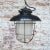 Vintage Industrial Black Enamel & Frosted Glass Pendant Light For Sale - Image 4 of 5