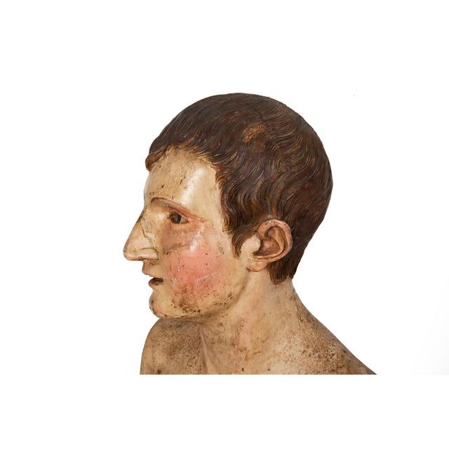 18th Century Italian Polychromed Nearly Life-Size Santos Sculpture For Sale - Image 10 of 18