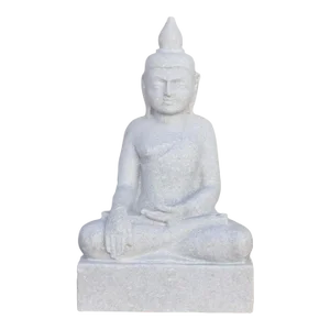 Tall White Marble Burmese Buddha