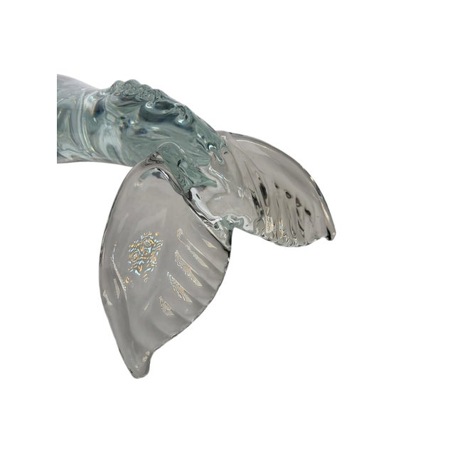 Glass Large Vintage Crystal Whale Sculpture For Sale - Image 7 of 15