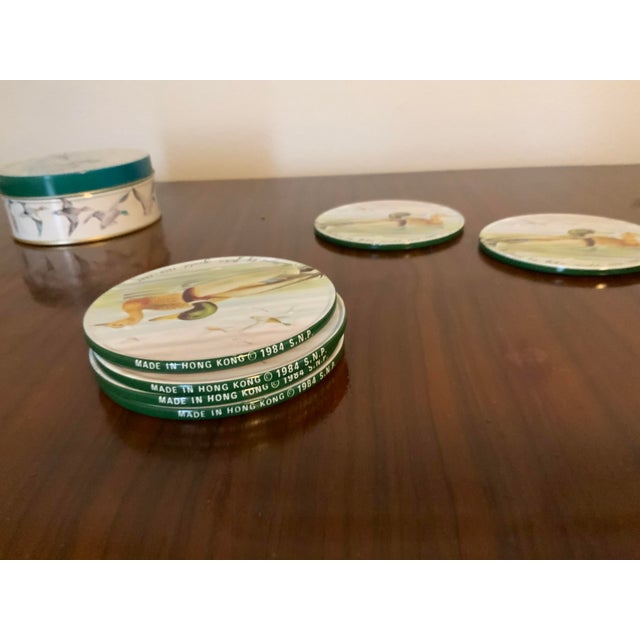 1980s 1984 John Gould Mallard Duck Coasters With Tin - Set of 6 For Sale - Image 5 of 6