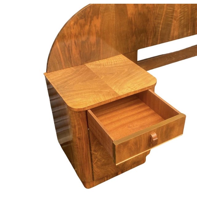 Wood Art Deco Cloud Bed Head with Attached Nightstands, 1930s For Sale - Image 7 of 13