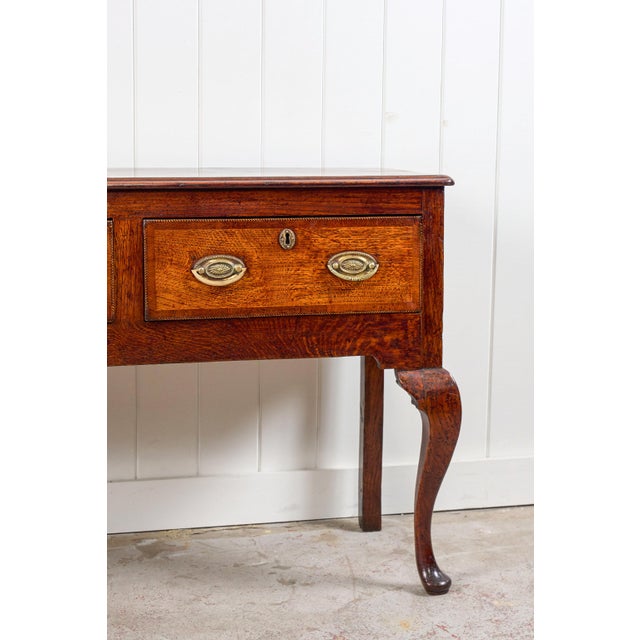 Brown 18th Century Tiger Oak Dresser Base / Console (C. 1790) For Sale - Image 8 of 10