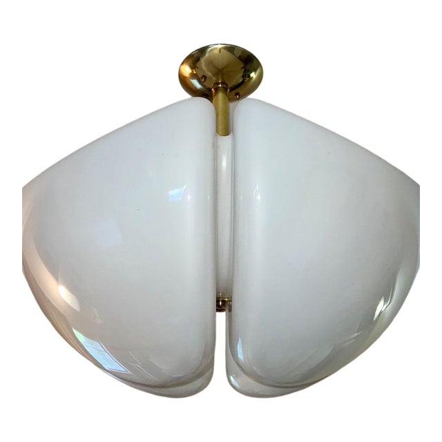Gae Aulenti for Martinelli Luce Quadrifogli Acrylic Flush Mount Chandelier For Sale