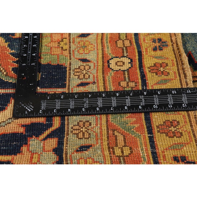 Textile Vintage Persian Heriz Rug, 12'09 X 16'00 For Sale - Image 7 of 10