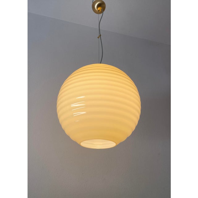Vintage Modulo S40 Amber Murano Ceiling Lamp by Toso - Massari for Leucos, 1990s For Sale - Image 3 of 16