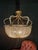 Large Parisian chandelier made of fire-gilded bronze in the shape of a royal crown, rich pearl hangings, 4 focal points...