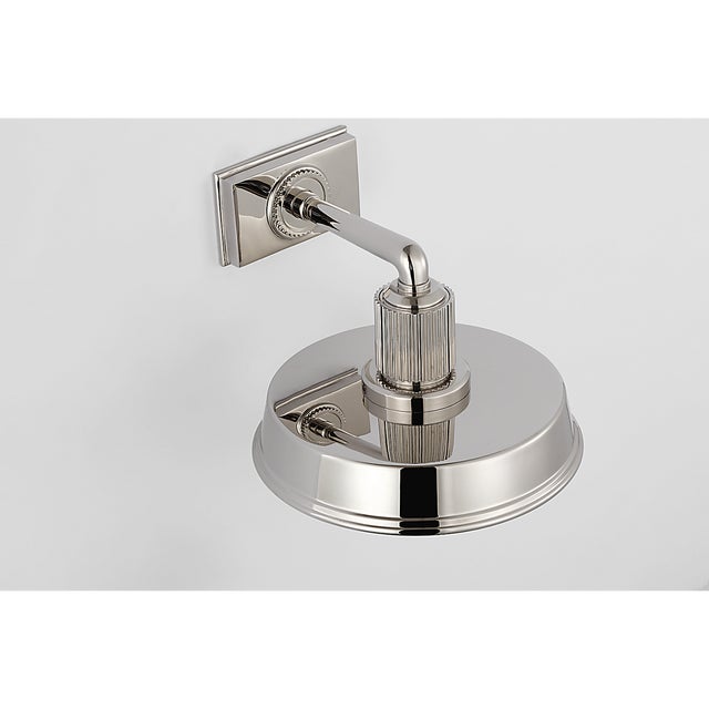 Visual Comfort Chapman & Myers for Visual Comfort Signature Ruhlmann Small Sconce in Polished Nickel with White Glass For Sale - Image 4 of 7
