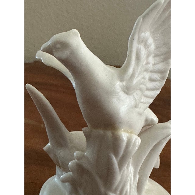 Vintage Mid 20th Century White Bisque Porcelain Pheasants Figurine For Sale - Image 9 of 9
