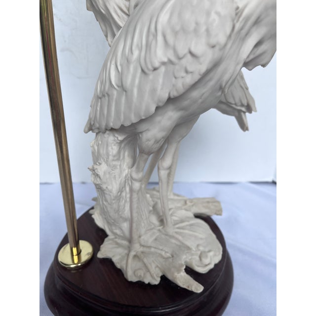 Vintage Giuseppe Armani Porcelain Heron Table Lamp - Hollywood Regency For Sale - Image 15 of 18