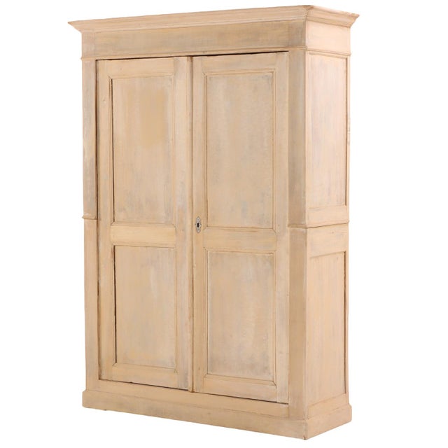 Traditional Belgian Painted Softwood Armoire, C. 1880 For Sale - Image 3 of 9