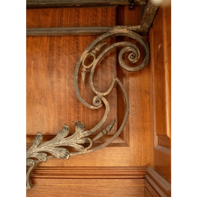 Custom Iron Work & Bronze Marble Top Console Table For Sale - Image 13 of 16