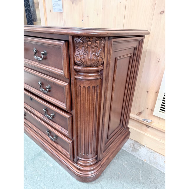 Traditional Vintage Hooker Seven Seas Cherry Lateral Filing Cabinet in the European Manor Style For Sale - Image 3 of 9