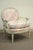 Vintage French Louis XVI Pink Blue Carved Bergere Boudoir Lounge Arm Chair For Sale - Image 12 of 12