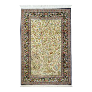 Extremely Fine Silk Persian Qum Rug 4'5'' X 7'0''