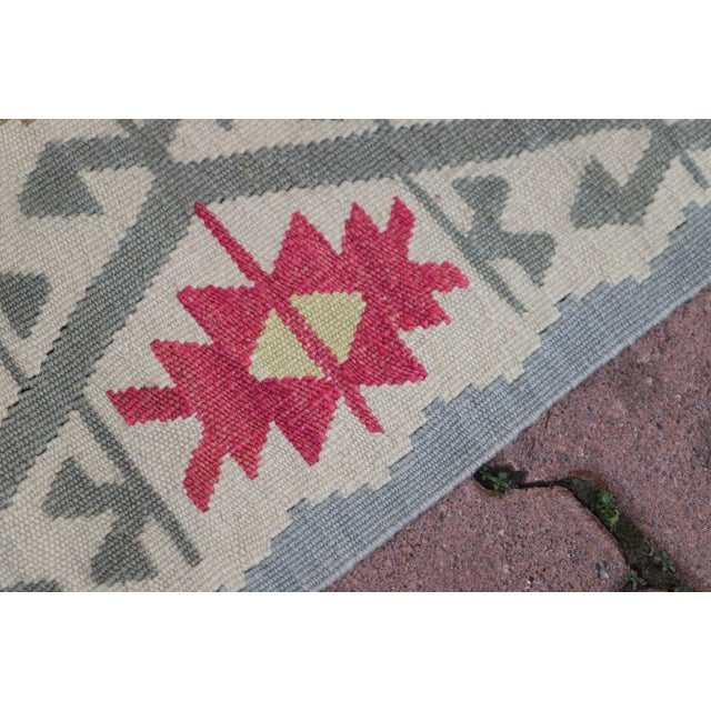 Textile 1970s Southwestern Style Geometric Turkish Kilim Rug For Sale - Image 7 of 7