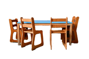 Children's Table and Activity Chairs, 1960s, Set of 5
