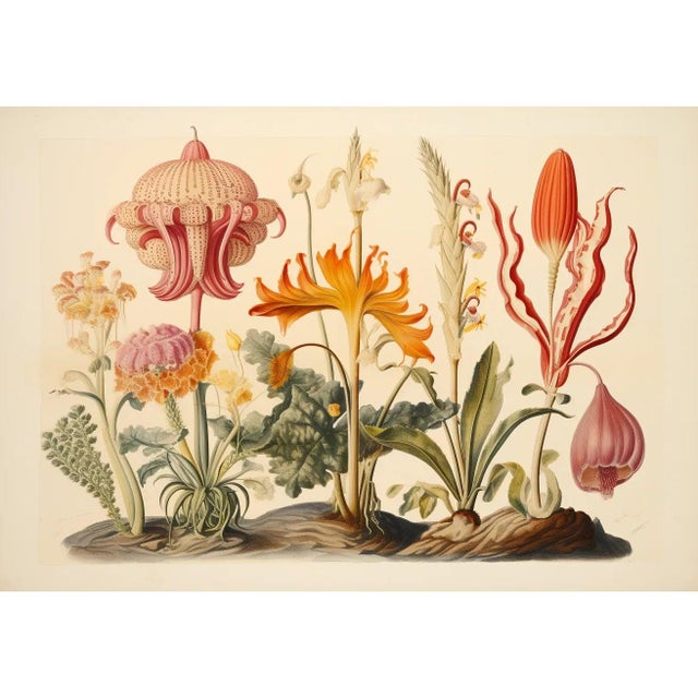 Set of 4 - 20' X 13.9' Framed Botanical Prints 'Hortus Floridus' Style Flowers #7 For Sale - Image 4 of 9