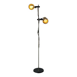 1950s Mid-Century Modern Metal Floor Lamp With Adjustable Shades For Sale