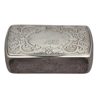 Silver Tobacco Case with Gilding For Sale