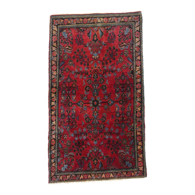 Antique Red Persian Sarouk Rug - 02'03 X 03'10 For Sale