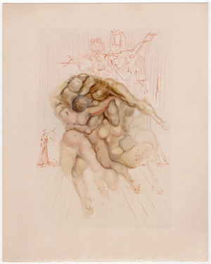 Salvador Dali, Wrathful Souls, 1964, Woodcut