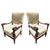 Pair of Mediterranean armchairs, crafted from rich walnut and defined by their bold lion paw armrests. The sculptural arms...