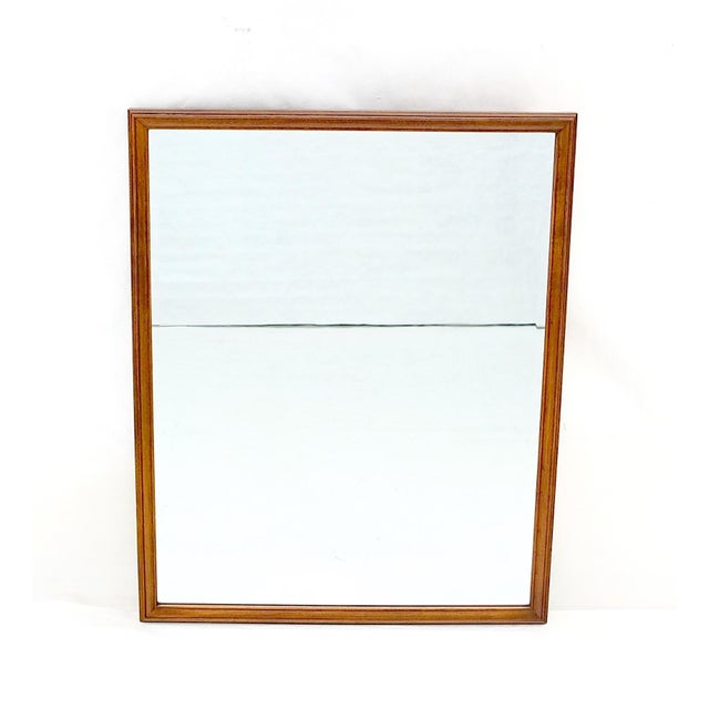 Late 20th Century American Walnut 40x52" Rectangle Wall Mirror Mitn For Sale - Image 5 of 12
