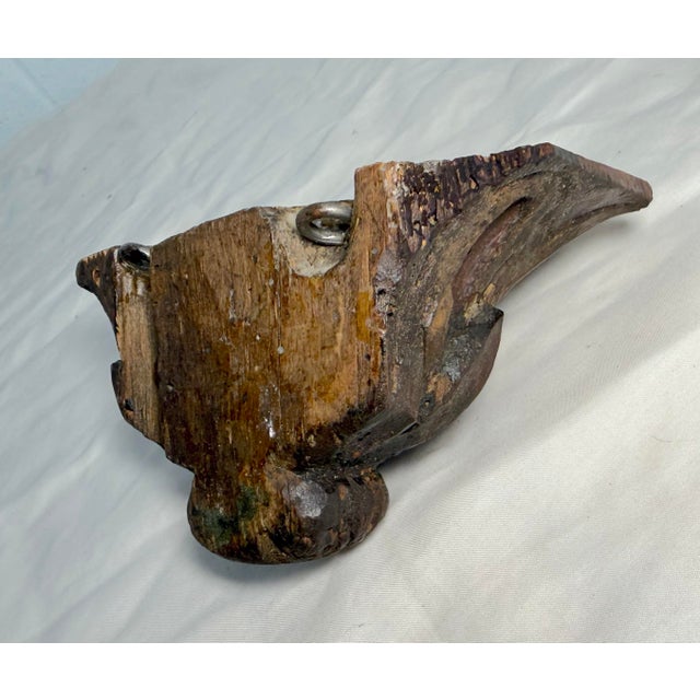 Brown Antique 18th Century Baroque Polychromed Hand Carved Wood Wall Shelf Corbel For Sale - Image 8 of 8