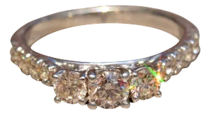 The Blackwell: White Gold Three Stone Style Engagement Ring