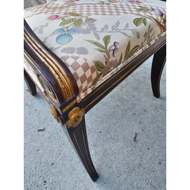 Traditional Pair of Vintage English Regency Style Saber Legged Armchairs For Sale - Image 3 of 8