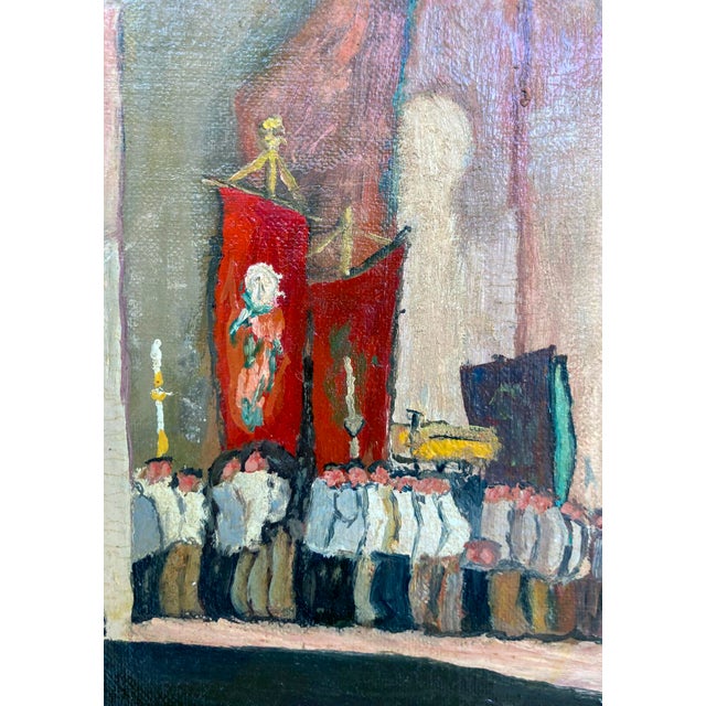 Vintage Oil Painting of European Architecture, Framed For Sale - Image 4 of 11