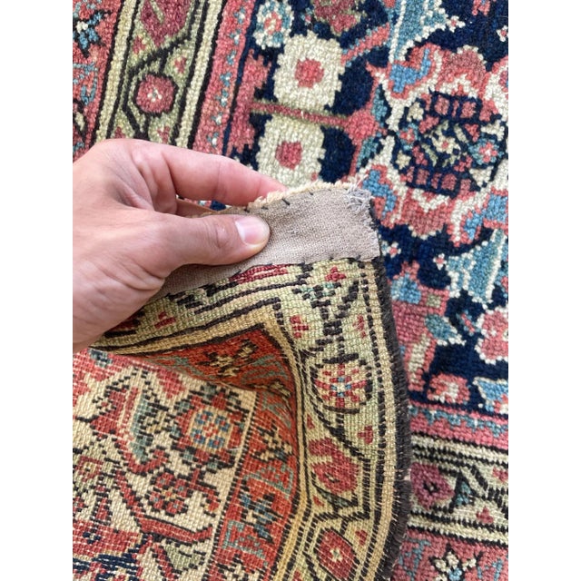 Lattice Pattern Antique Feraghan Rug - 10.2 X 12.10 For Sale - Image 10 of 12
