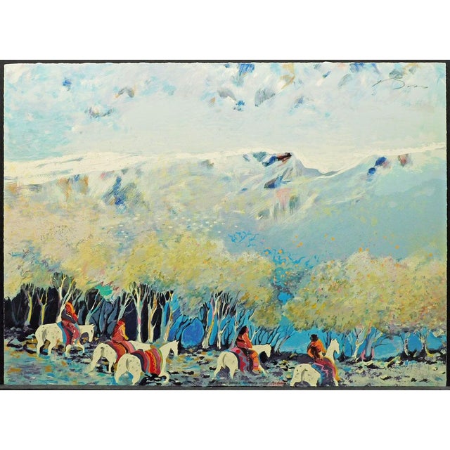 "Rainbow Warriors Wondering Through the Autumn" Original Limited Edition Serigraph on paper by Earl Biss Hand Signed by...