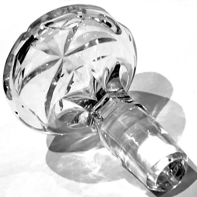 Mid 20th Century Antique Georgian Style Lead Oval Cut Crystal Decanter For Sale - Image 5 of 9
