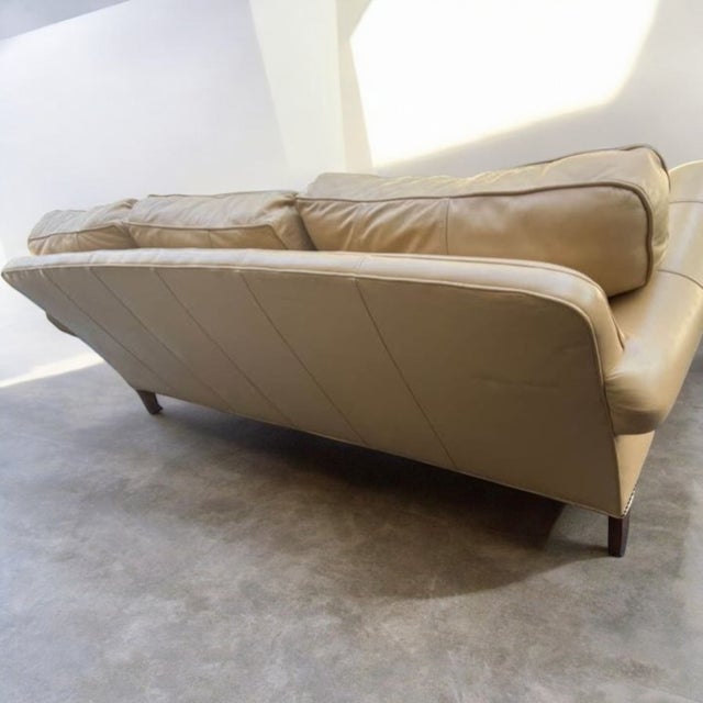 Timeless Elegance of a Liz Claiborne Leather Sofa With the Charm of a Lillian August Armchair and Ottoman. For Sale - Image 10 of 12