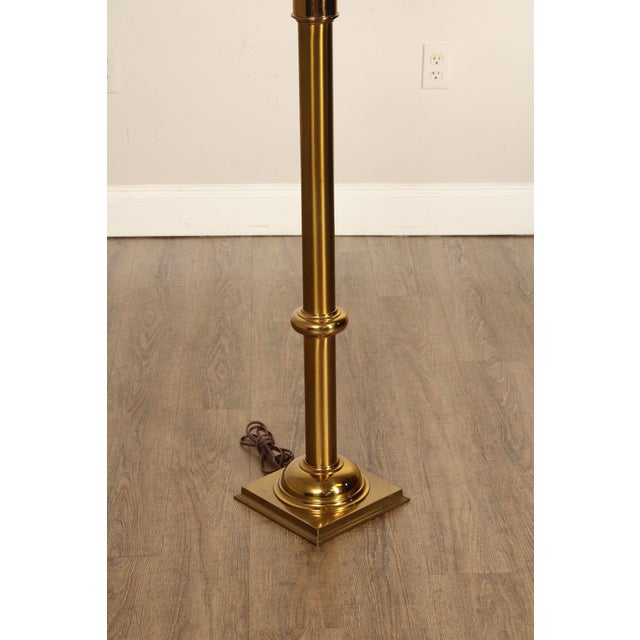 Mid 20th Century Vintage Brass Floor Lamp With Shade For Sale - Image 5 of 18