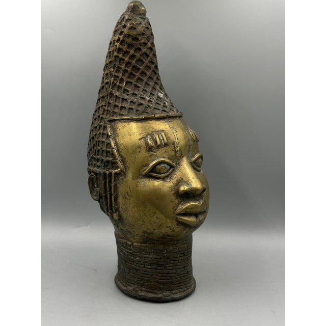 Metal Antique Yoruba Ife Bronze Bust from a Museum Collection, Nigeria (Kotalla TL Analysis) For Sale - Image 7 of 18