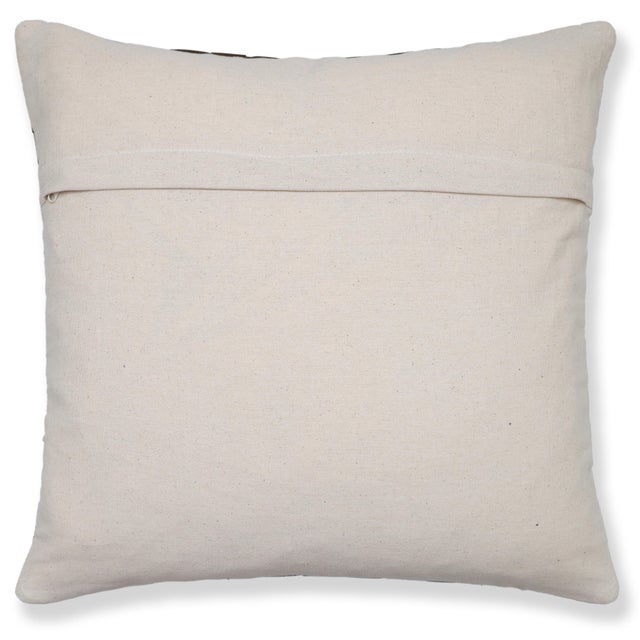 Textile Luxury Camel Brown Genuine Leather Throw Pillow 18x18 | Handmade Modern Leather Cushion For Sale - Image 7 of 8