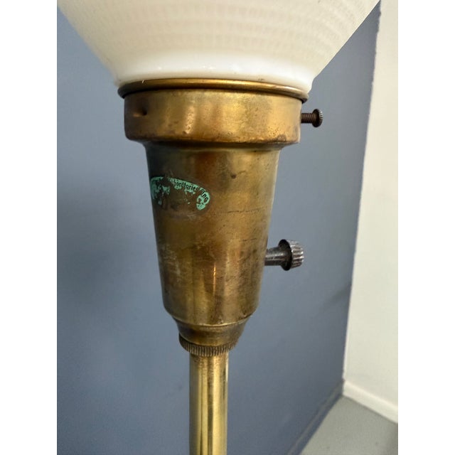 1950s Pair of Ceramic and Brass Table Lamps by Edwin Cole for Stiffel Mid Century For Sale - Image 12 of 17